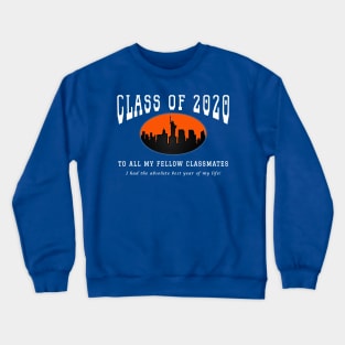 Class of 2020 - Blue, Orange and White Colors Crewneck Sweatshirt